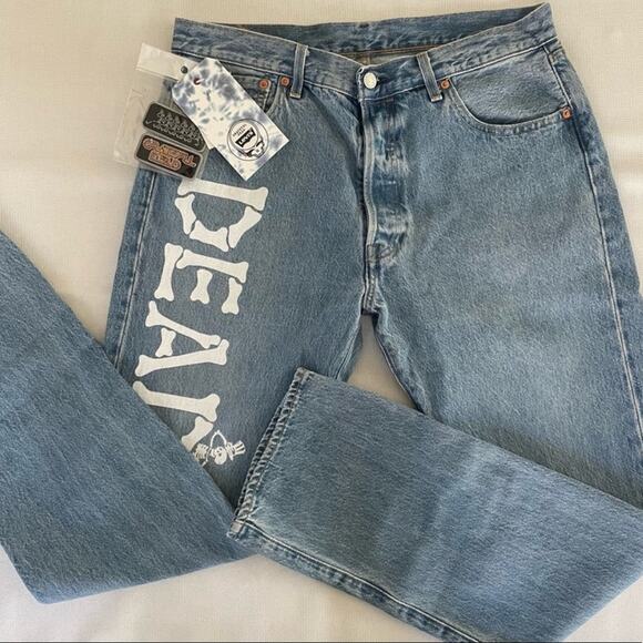 Levi's Denim - Levi’s Grateful Dead 501 In‎ Skeleton Bone Letters Size 31